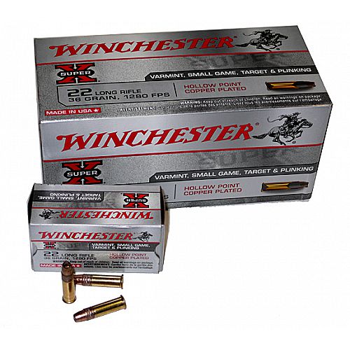 Munitions 22 Lr  - Winchester - Cartouches 22Lr HP Cuivre /500