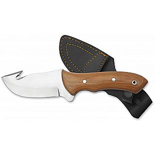 Couteau dépeceur en Teck 21 cm + Etui cuir noir