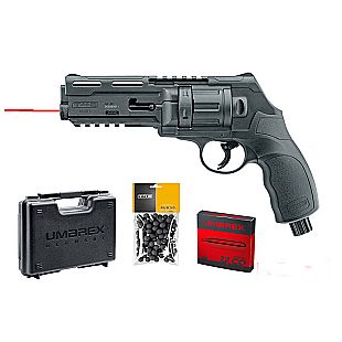kit Revolver de défense UMAREX T4E Laser Cal.50 + 100 BILLES + CO² + VALISE